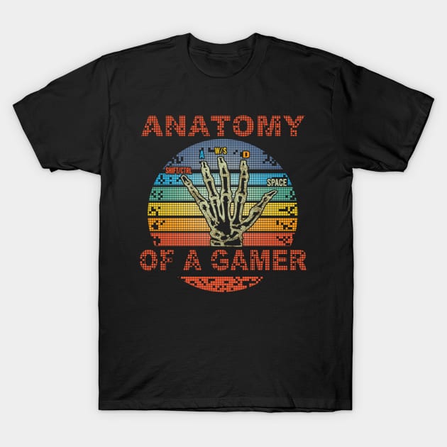 Anatomy of a Gamer Hand Skeleton T-Shirt by Wesley Mcanderson Jones